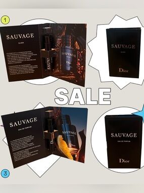 Dior Sauvage Sample Spray Set 4 x 1mL Elixir & Eau de Parfum 4mL Total